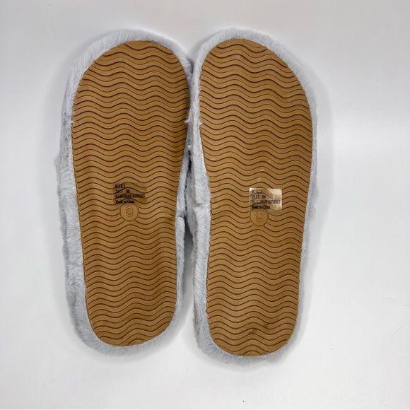 Seven7 Kiki Slate Gray Faux Fur Slides Slippers Size9 - Picture 8 of 13